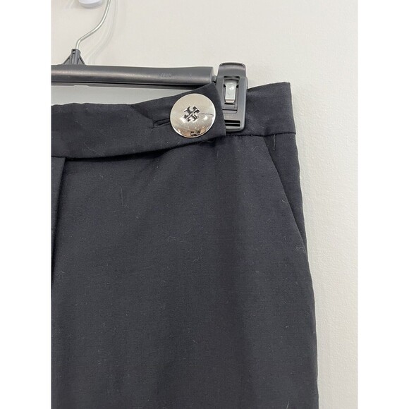 Tory Burch Wide Leg Black Wool Blend Career Pants Size 4 Bergdorf Goodman - Picture 2 of 7